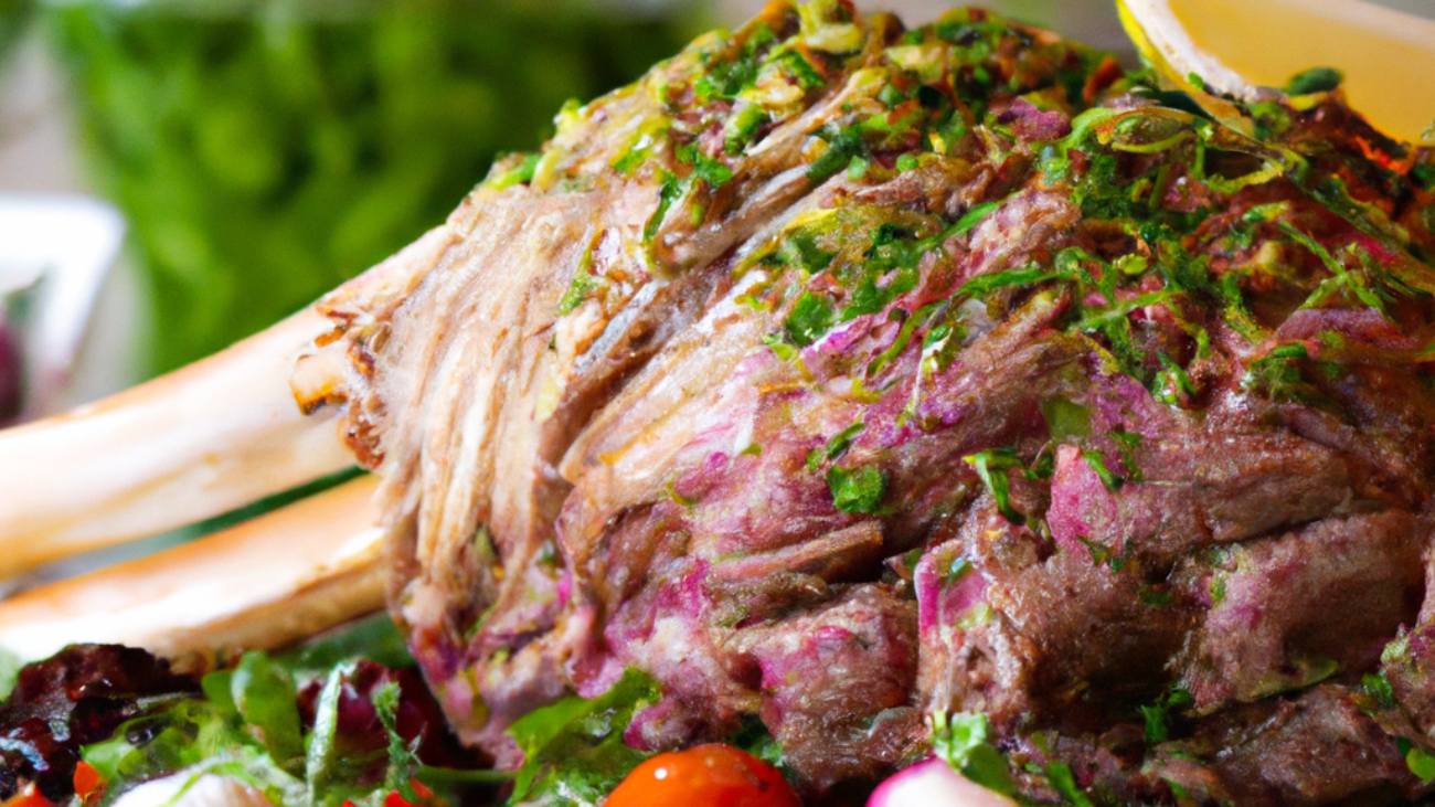 Aromatic Roast Lamb with Herb Crust