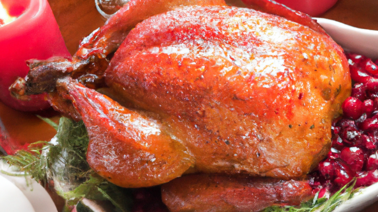 Delicious Roasted Turkey with Cranberry Glaze