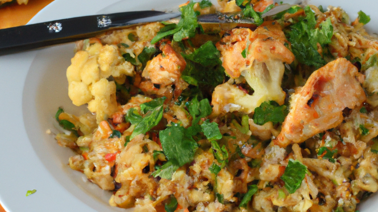 Cauliflower Fried Rice with Spiced Chicken