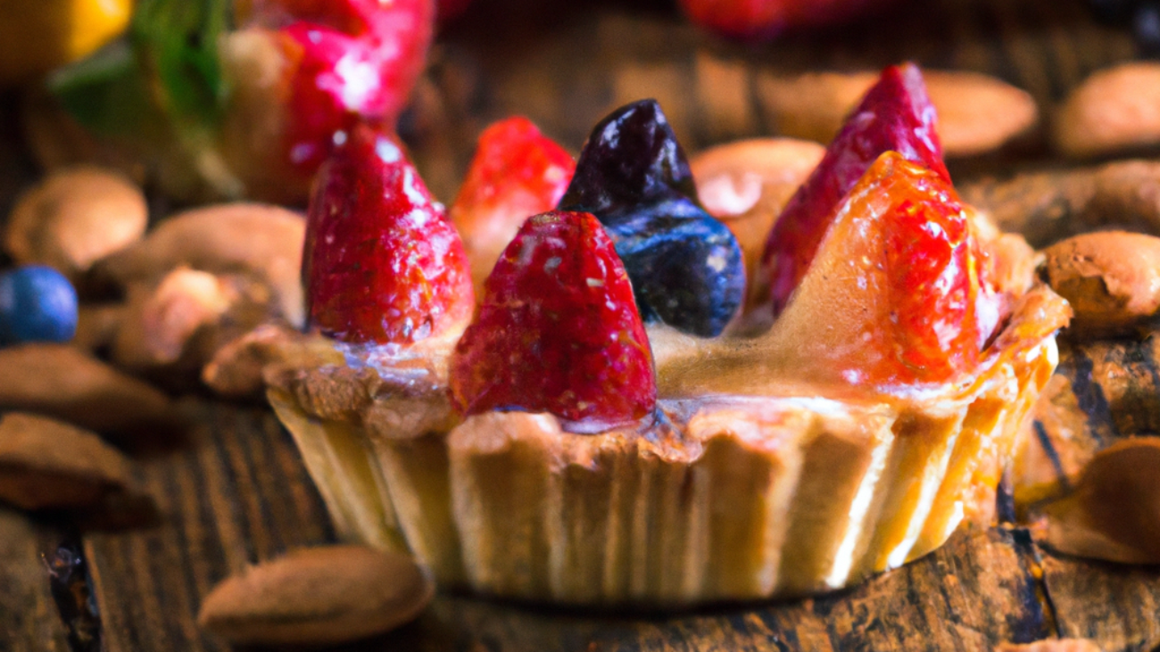 Almond and Fruits Tart Food Recipe