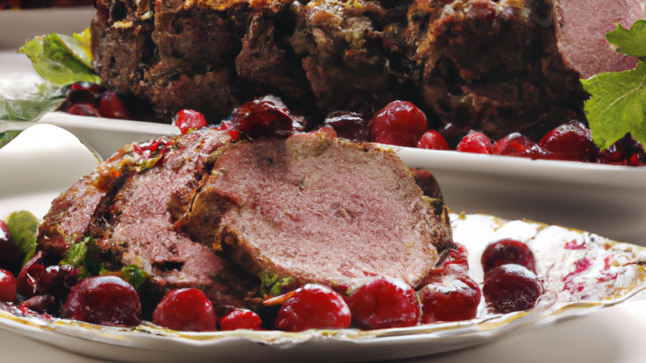 Festive Cranberry and Nut-Stuffed Roast