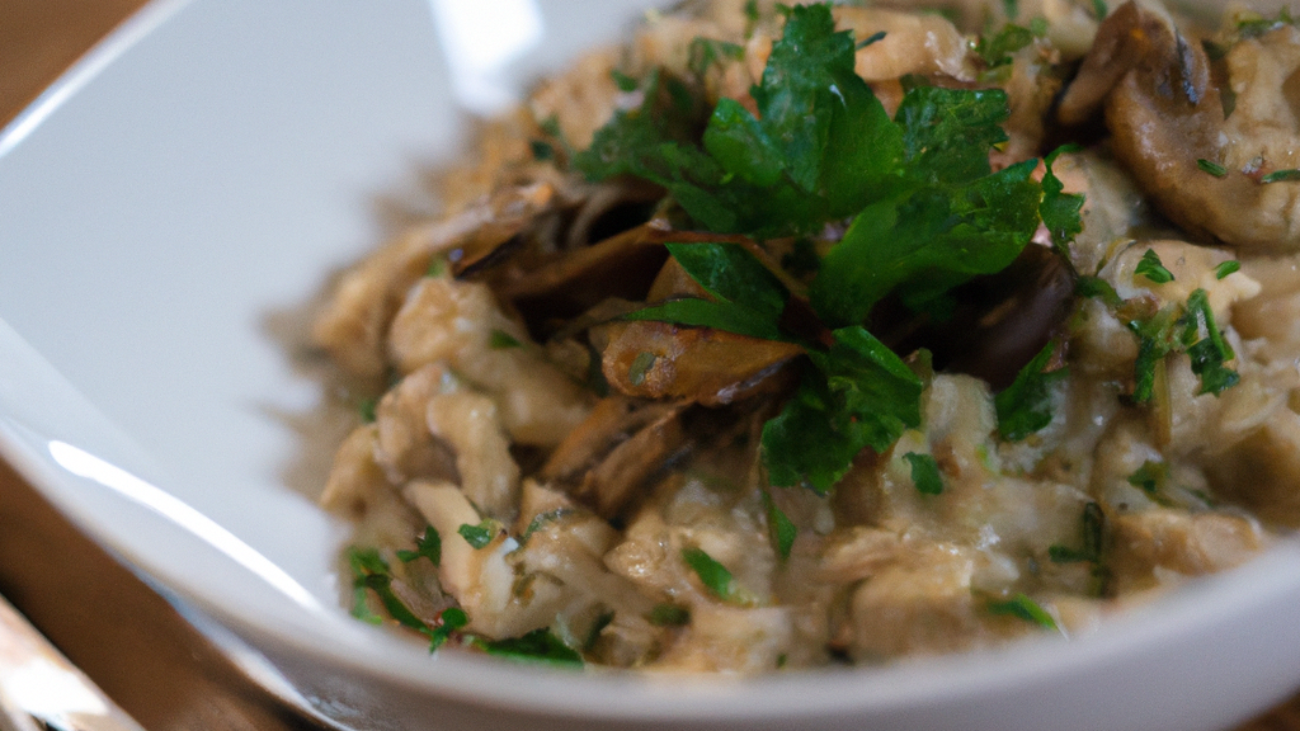 Low-Fat Mushroom Risotto Dazzling Delight Recipe